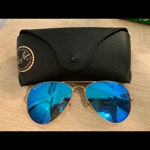 Rayban Blue Lens aviator sunglasses